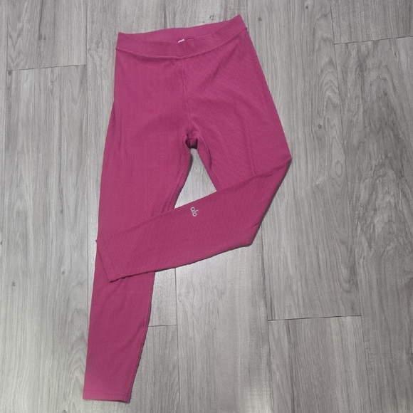 ALO Yoga Pants - ALO Yoga Pink Leggings High Waist Full Length